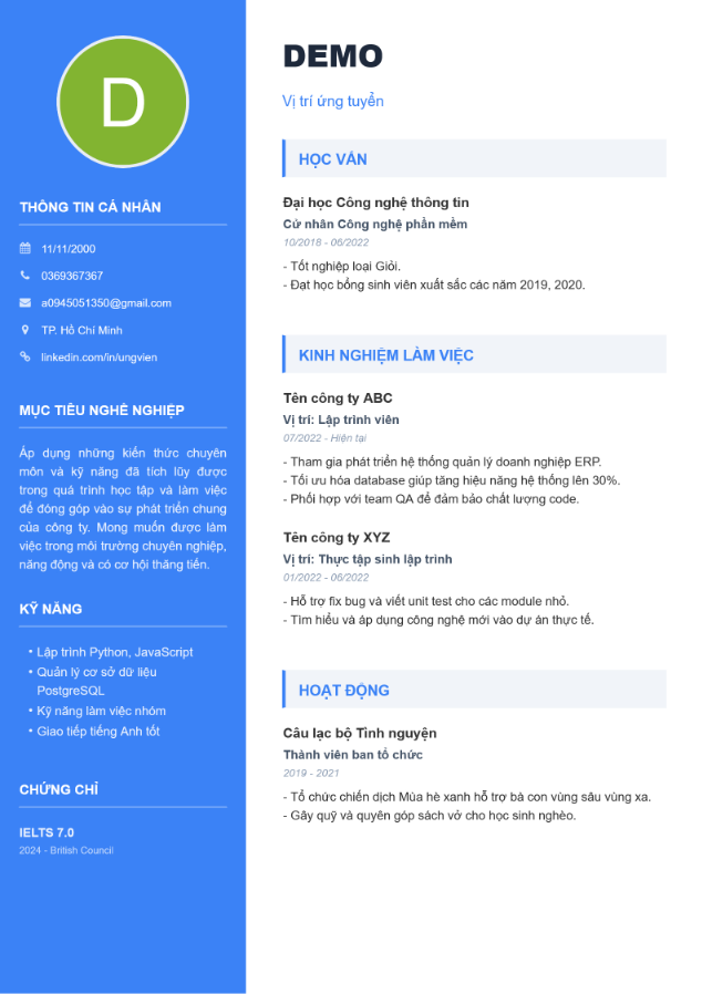 Basic CV Preview